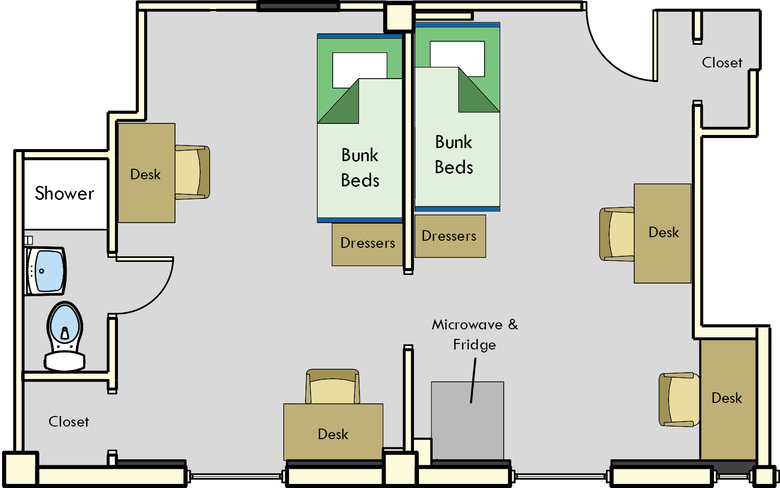 quad floor plan